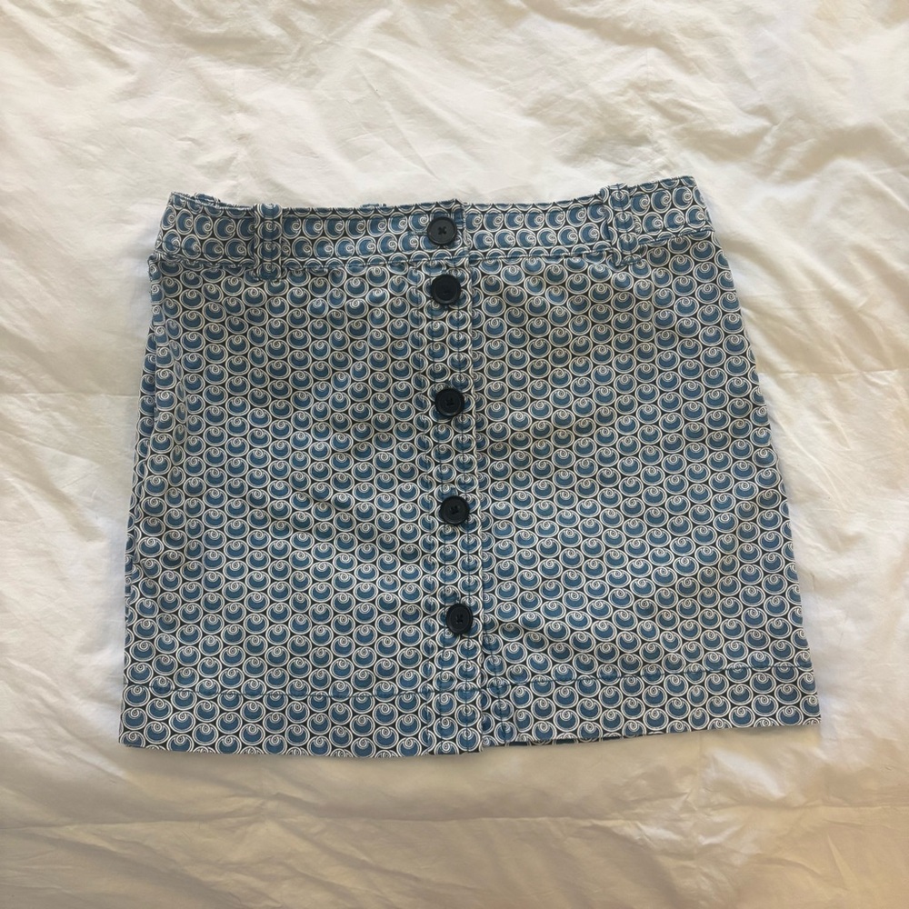 J. Crew Blue and White Mini Skirt